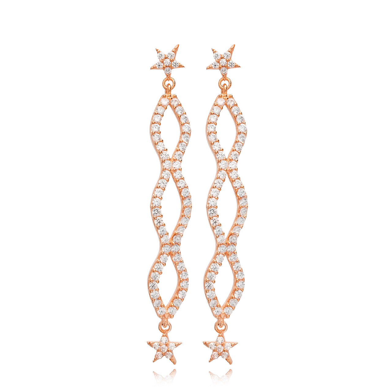 Diamond discount long earrings