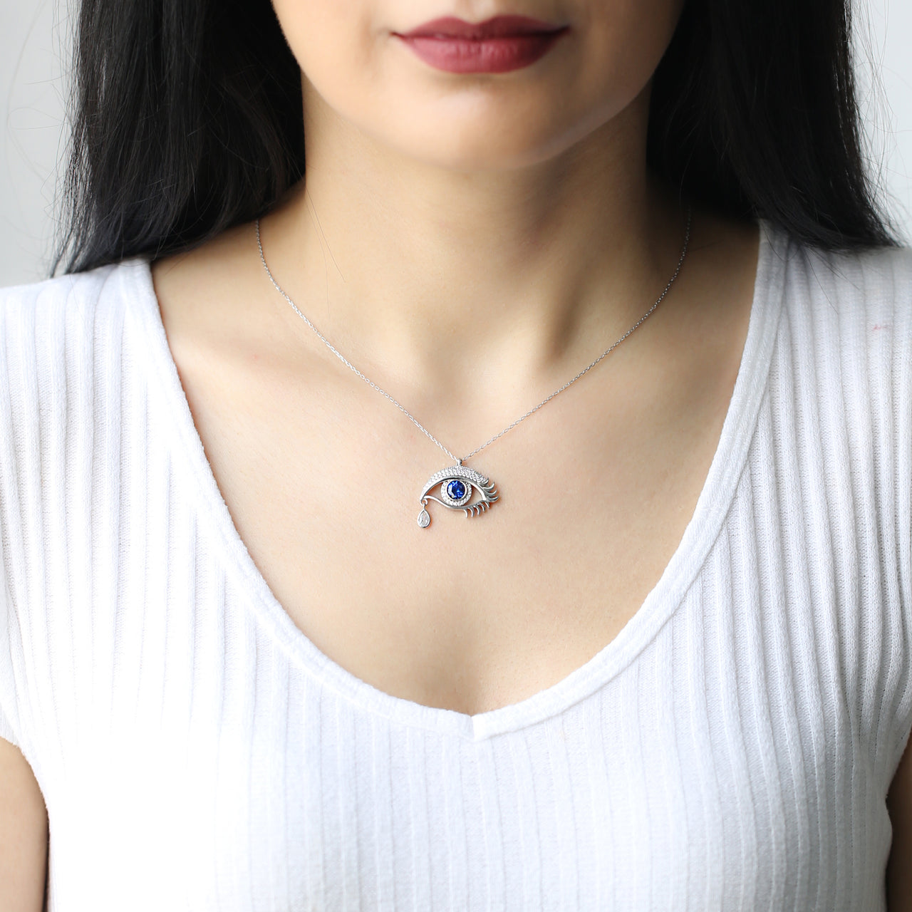 Crying eye necklace online